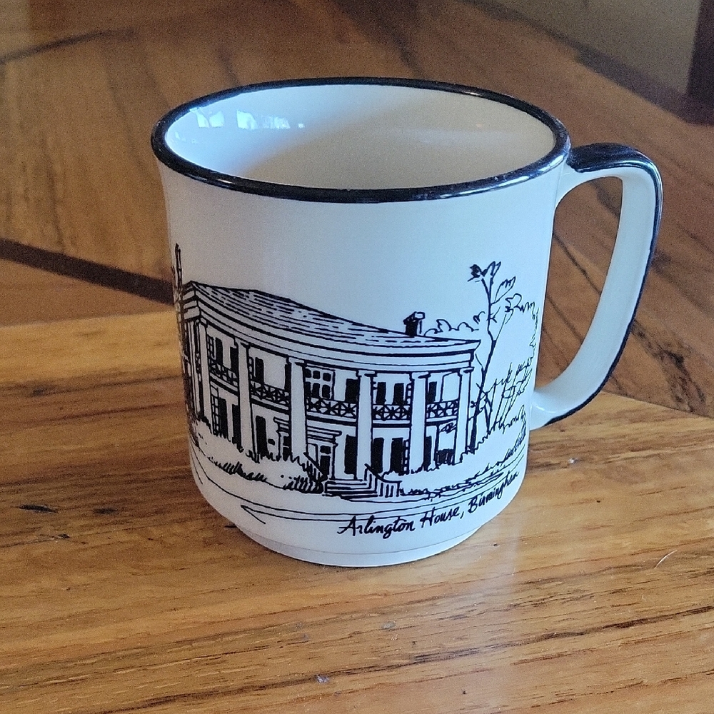 Arlington House, Birmingham Cream Ceramic Mug with Black Rim